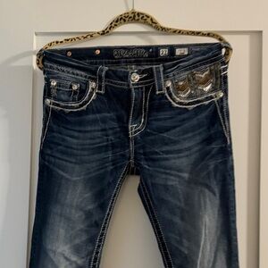 Miss Me Indigo Boot Cut Jeans with Embellished Pockets